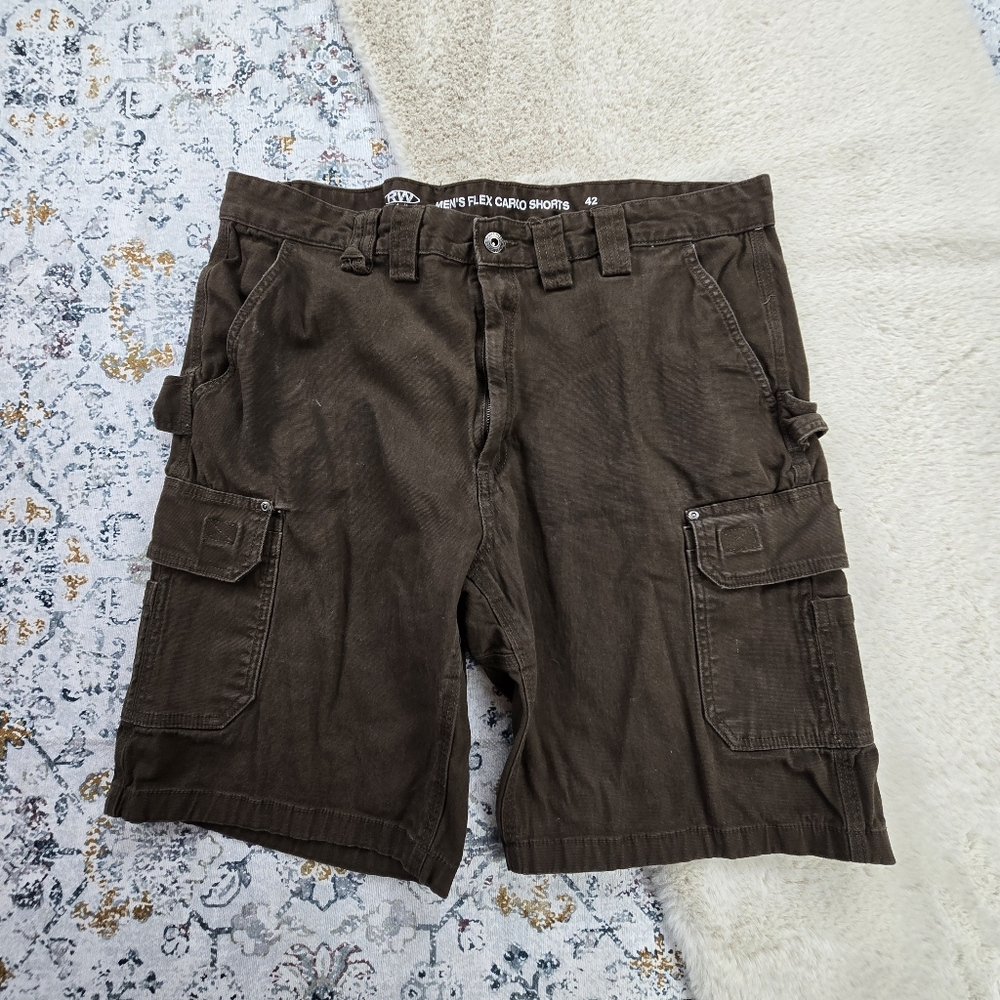 RW Rugged Wear 42" Men's Coffee Brown Flex Cargo Shorts M2955